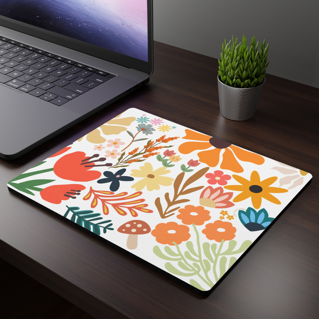 Mouse Pad - Colorful Floral Design for Workspace Aesthetics