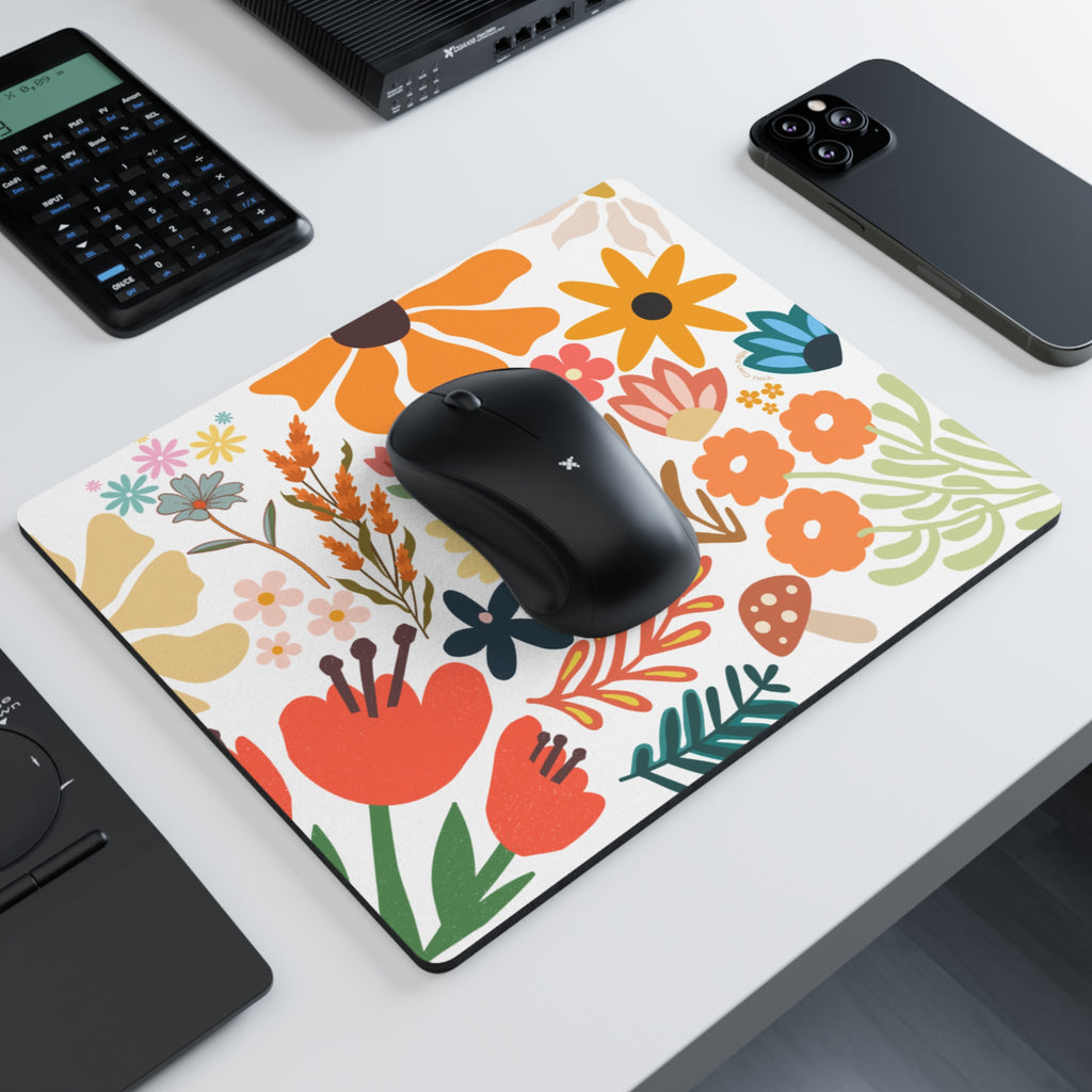 Mouse Pad - Colorful Floral Design for Workspace Aesthetics