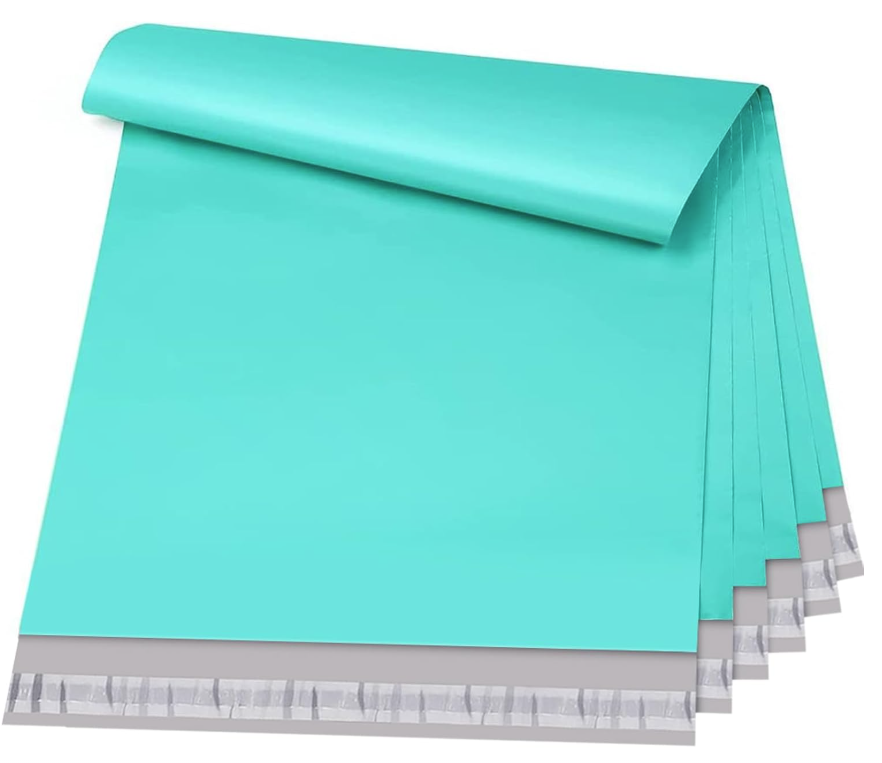 Turquoise Poly Mailers – Empaque de Envío con Cierre Adhesivo | Shipping Bags Bonitas para Negocios, Ropa y Accesorios (Paquete de 50/100)