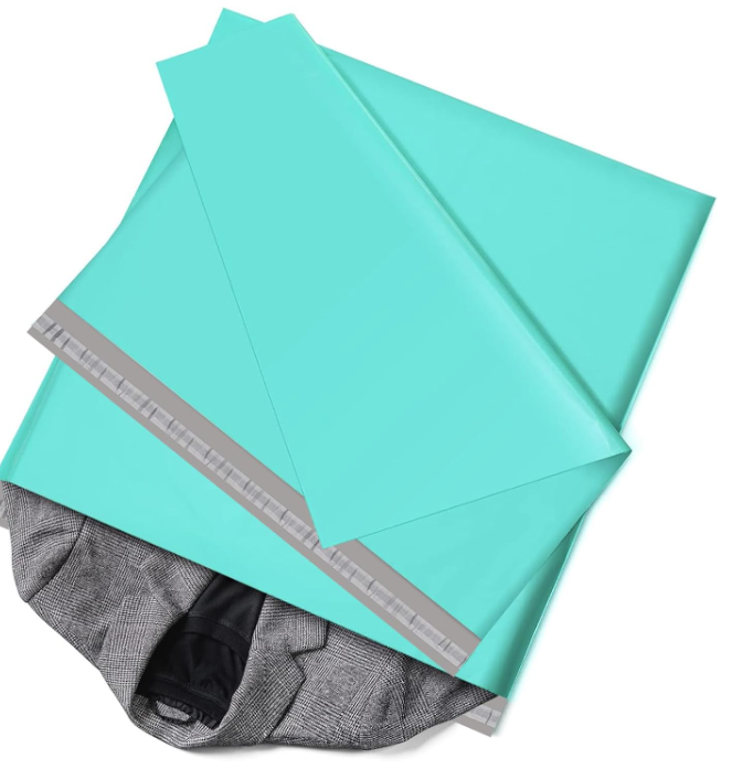 Turquoise Poly Mailers – Empaque de Envío con Cierre Adhesivo | Shipping Bags Bonitas para Negocios, Ropa y Accesorios (Paquete de 50/100)